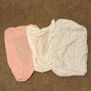 Set of three diaper changing pad covers